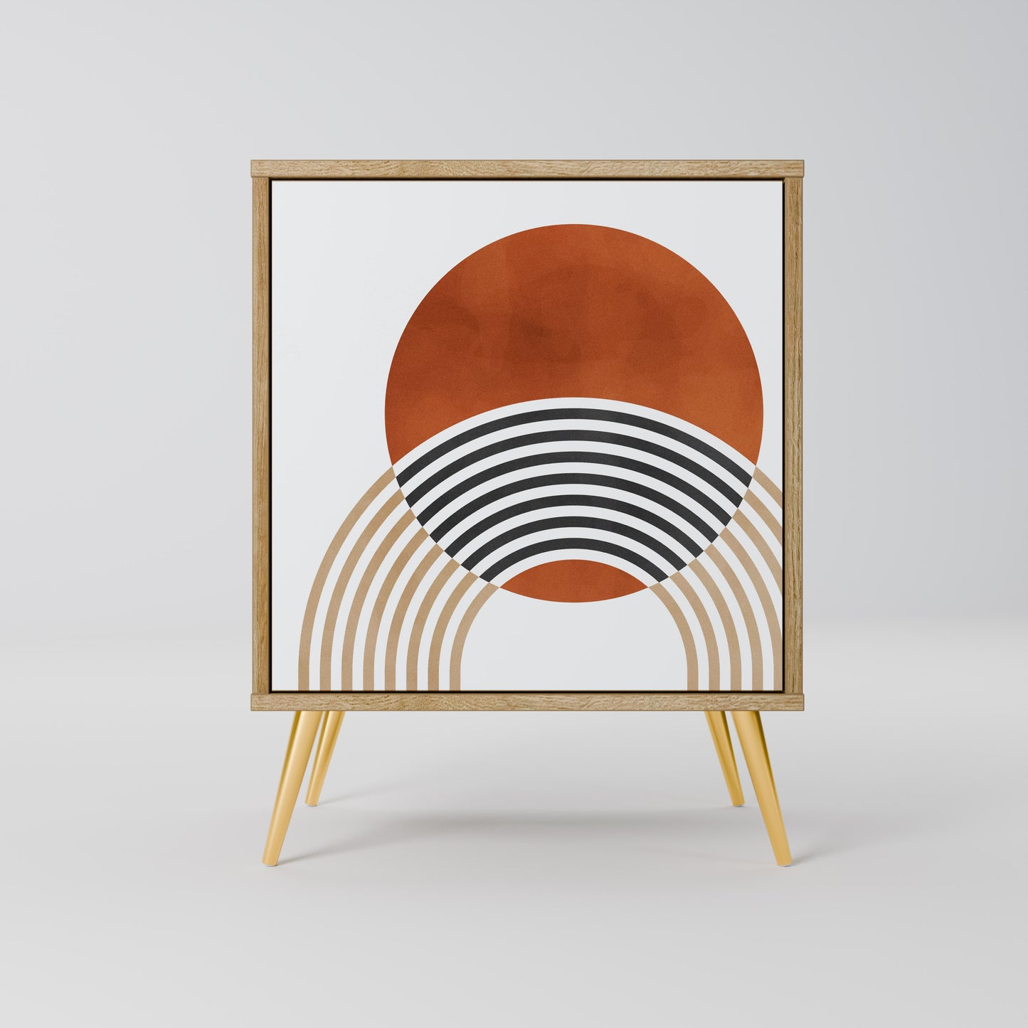 Credenza CIRCLE RHYTM a 1 anta effetto rovere