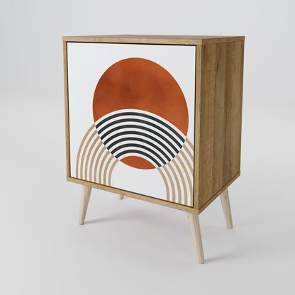 Credenza CIRCLE RHYTM a 1 anta effetto rovere