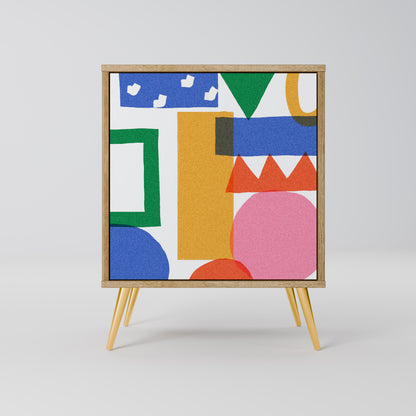 Credenza GEOMETRIC GLIMMER a 1 anta effetto rovere