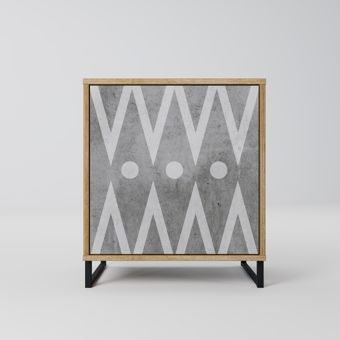 SHARP EDGES 1-Door Sideboard in Oak Effect