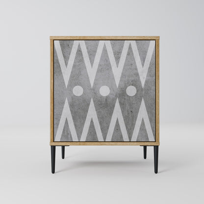 SHARP EDGES 1-Door Sideboard in Oak Effect