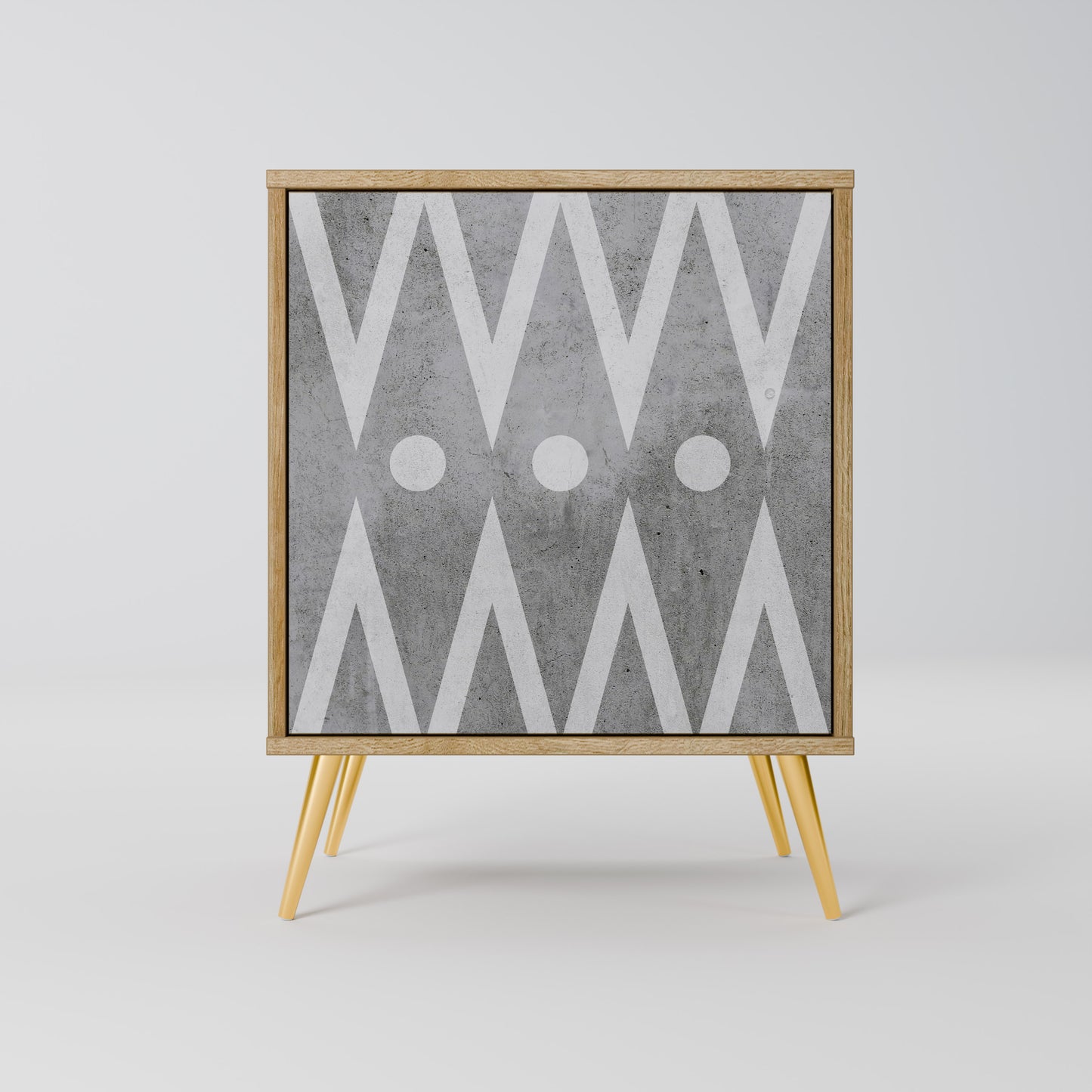 SHARP EDGES 1-Door Sideboard in Oak Effect