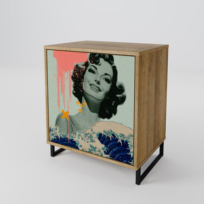 Credenza KANAGAWA BEAUTY a 1 anta effetto rovere