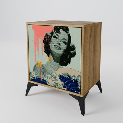 Credenza KANAGAWA BEAUTY a 1 anta effetto rovere