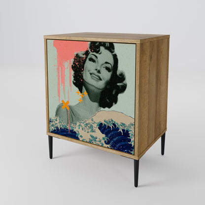 Credenza KANAGAWA BEAUTY a 1 anta effetto rovere