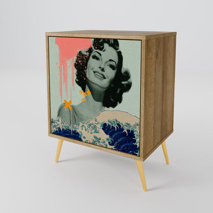 Credenza KANAGAWA BEAUTY a 1 anta effetto rovere