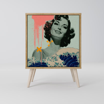 Credenza KANAGAWA BEAUTY a 1 anta effetto rovere