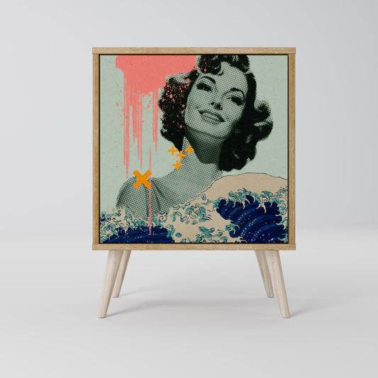 Credenza KANAGAWA BEAUTY a 1 anta effetto rovere