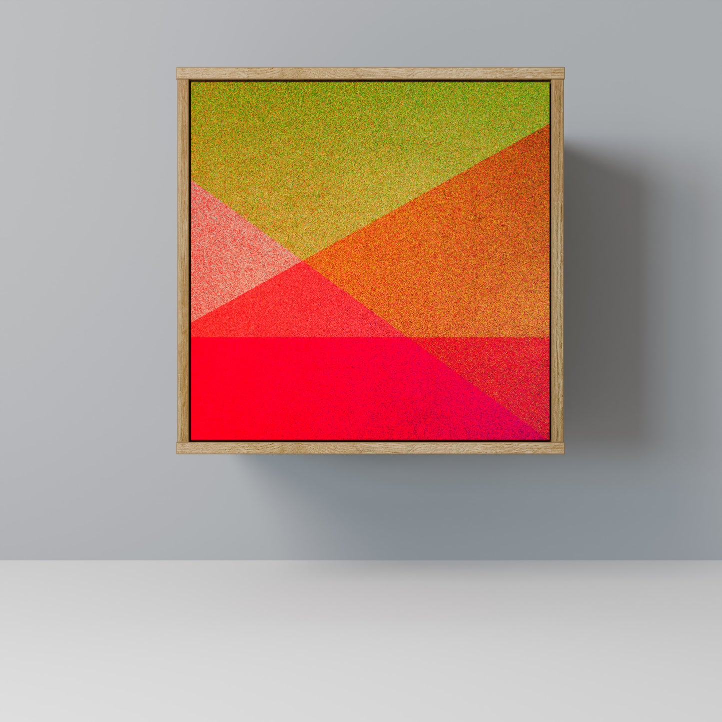 Credenza VIVID GEOMETRY a 1 anta effetto rovere