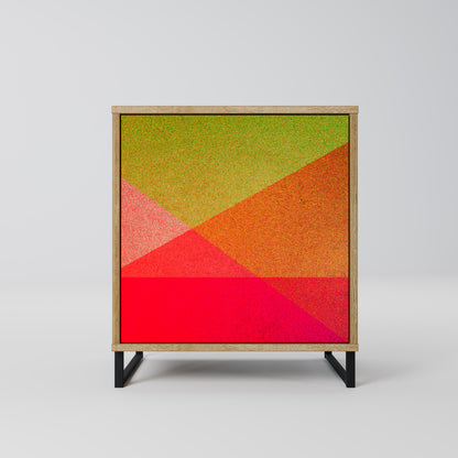 Credenza VIVID GEOMETRY a 1 anta effetto rovere