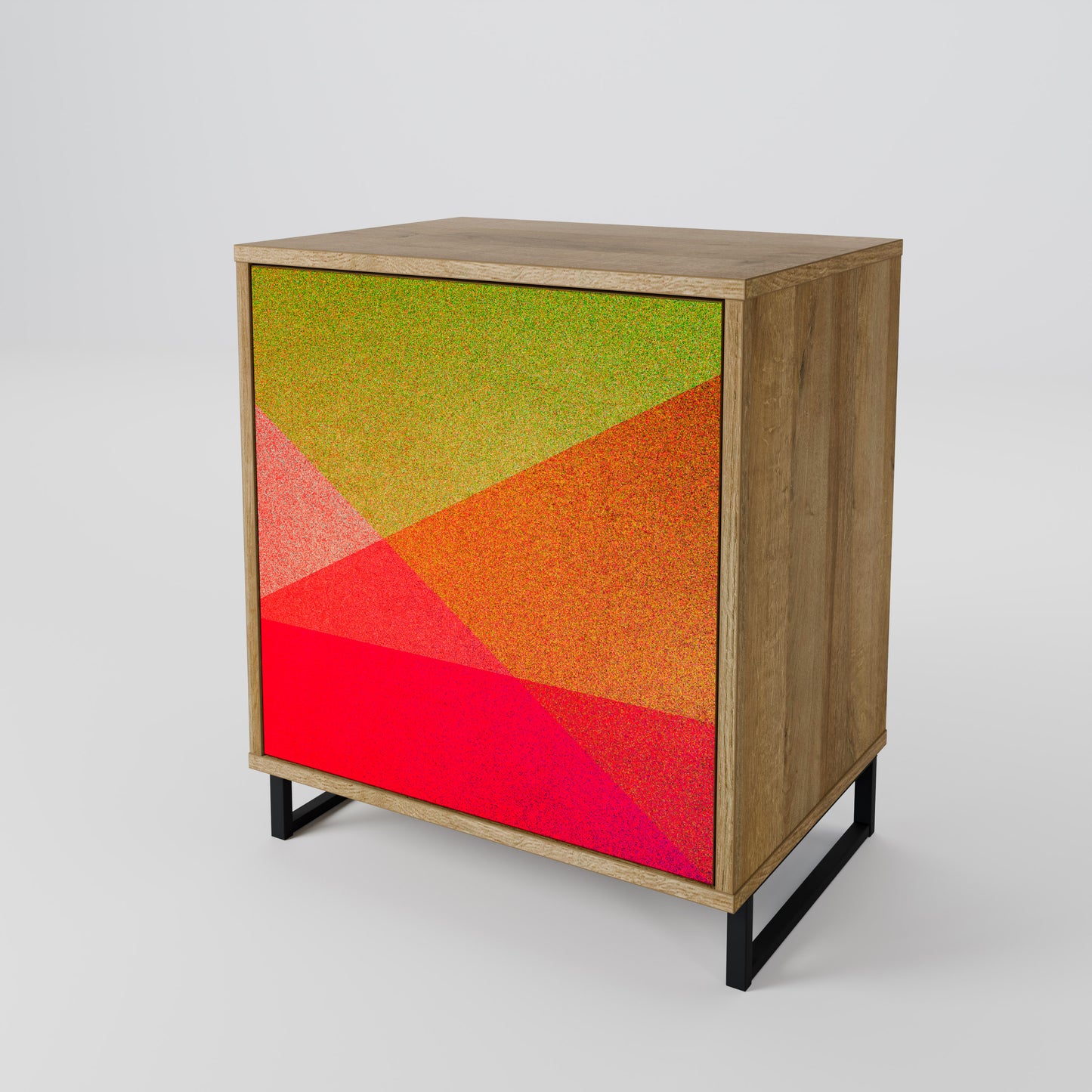 Credenza VIVID GEOMETRY a 1 anta effetto rovere