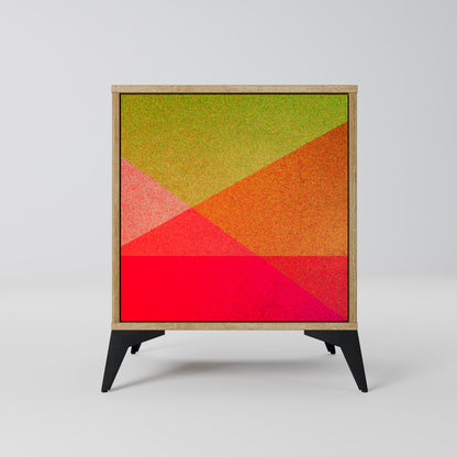 Credenza VIVID GEOMETRY a 1 anta effetto rovere
