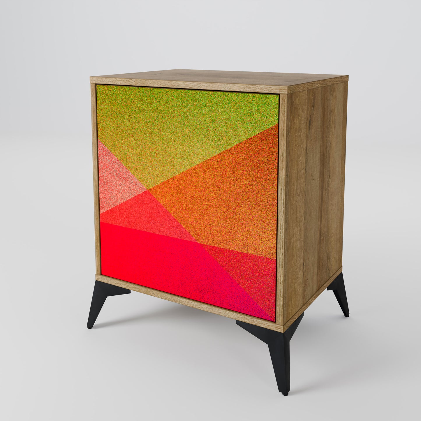 Credenza VIVID GEOMETRY a 1 anta effetto rovere