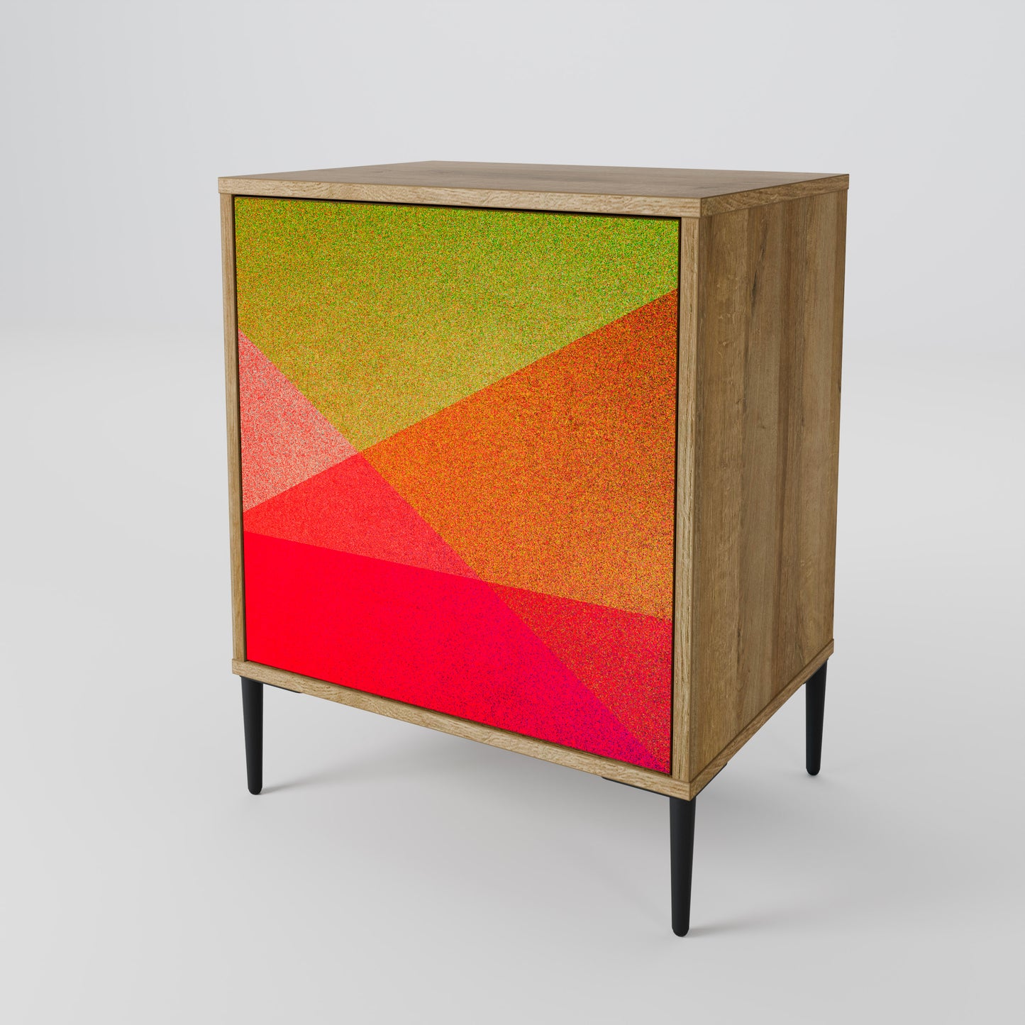 Credenza VIVID GEOMETRY a 1 anta effetto rovere