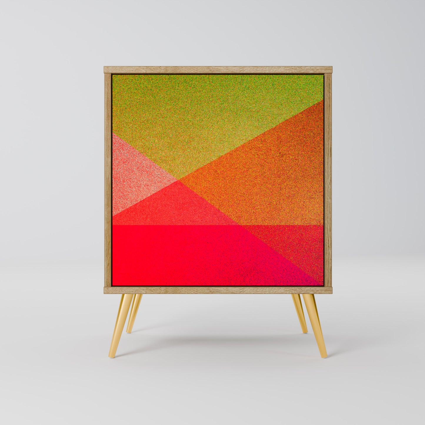 Credenza VIVID GEOMETRY a 1 anta effetto rovere