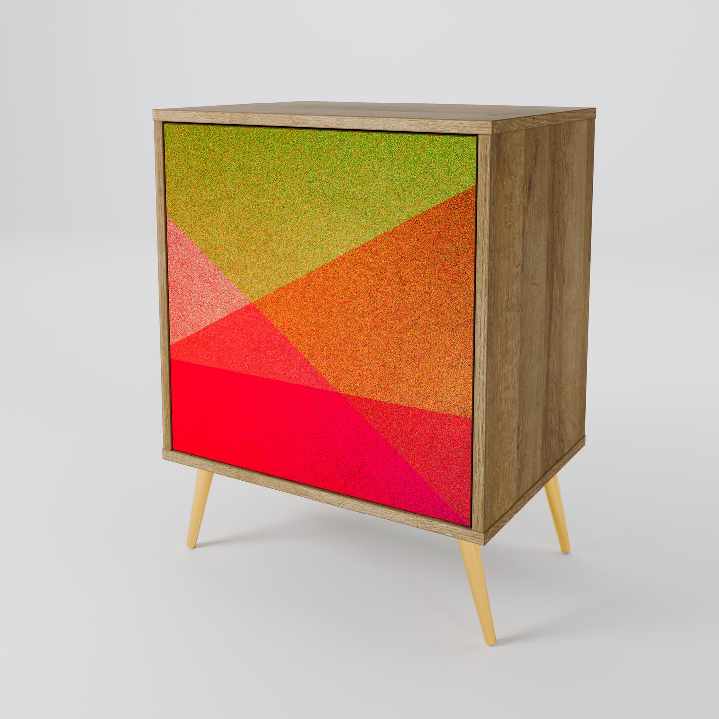 Credenza VIVID GEOMETRY a 1 anta effetto rovere