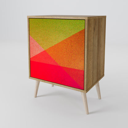 Credenza VIVID GEOMETRY a 1 anta effetto rovere