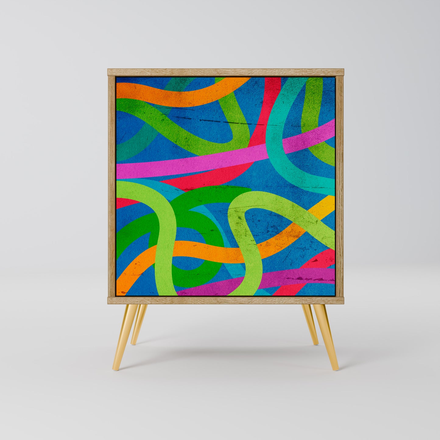 STREAMER TANGLE Madia a 1 anta effetto rovere