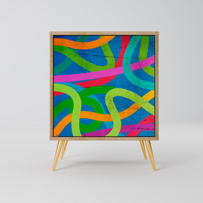 STREAMER TANGLE Madia a 1 anta effetto rovere