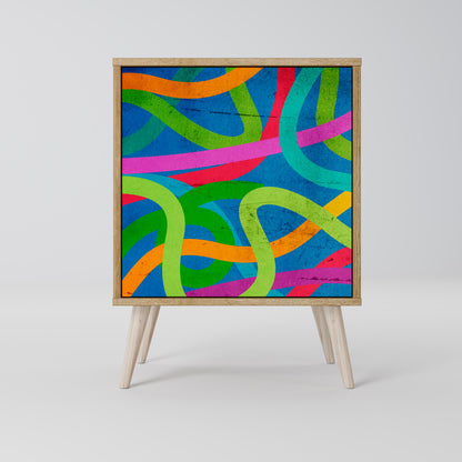 STREAMER TANGLE Madia a 1 anta effetto rovere