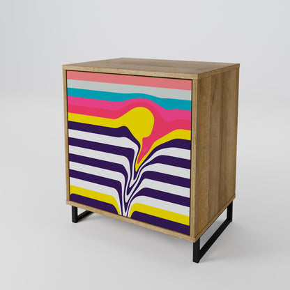 TONE COLLAPSE Madia a 1 anta effetto rovere