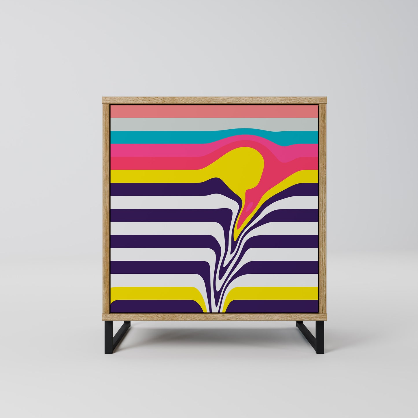 TONE COLLAPSE Madia a 1 anta effetto rovere