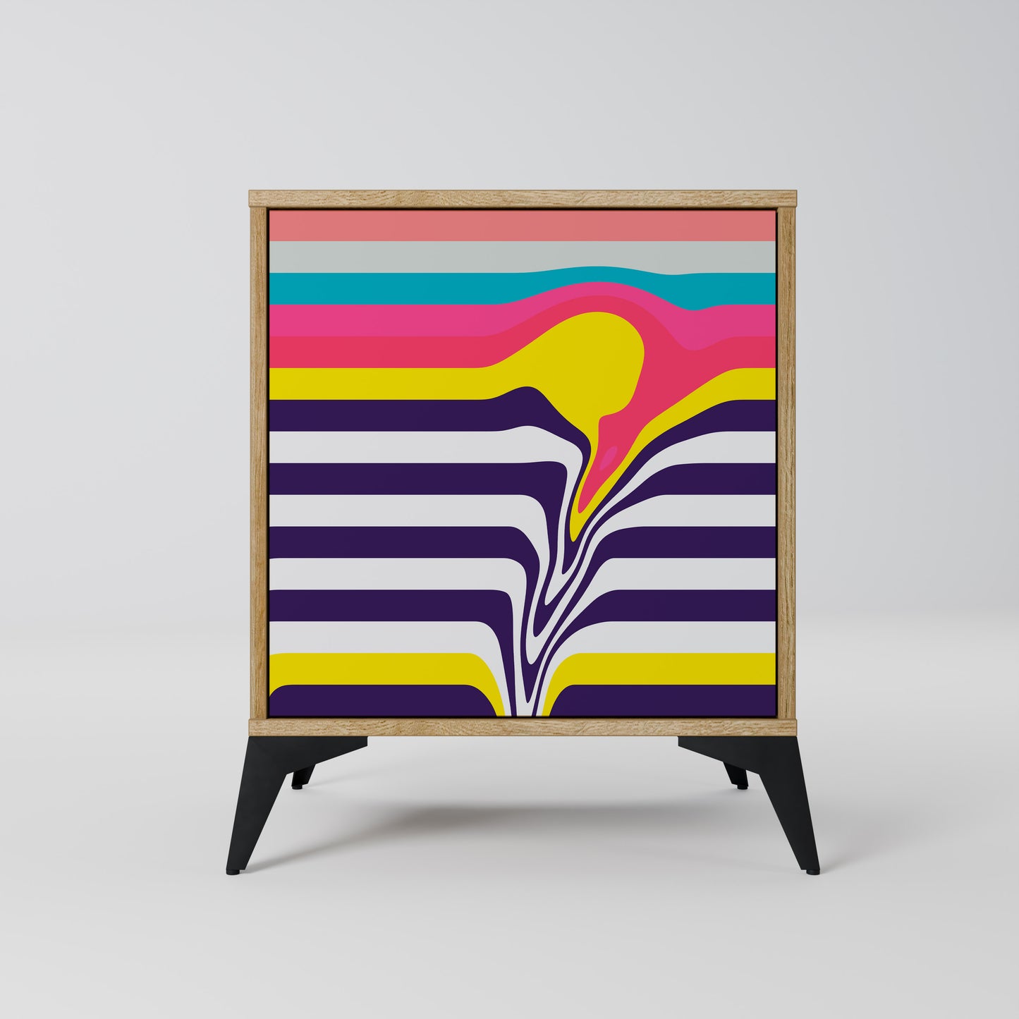 TONE COLLAPSE Madia a 1 anta effetto rovere