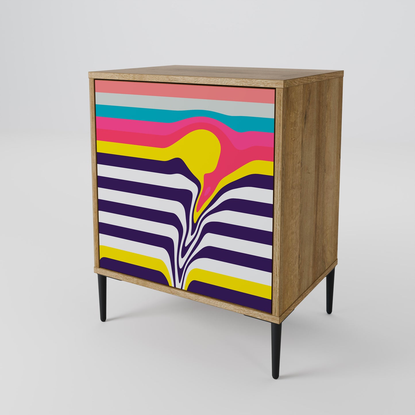 TONE COLLAPSE Madia a 1 anta effetto rovere