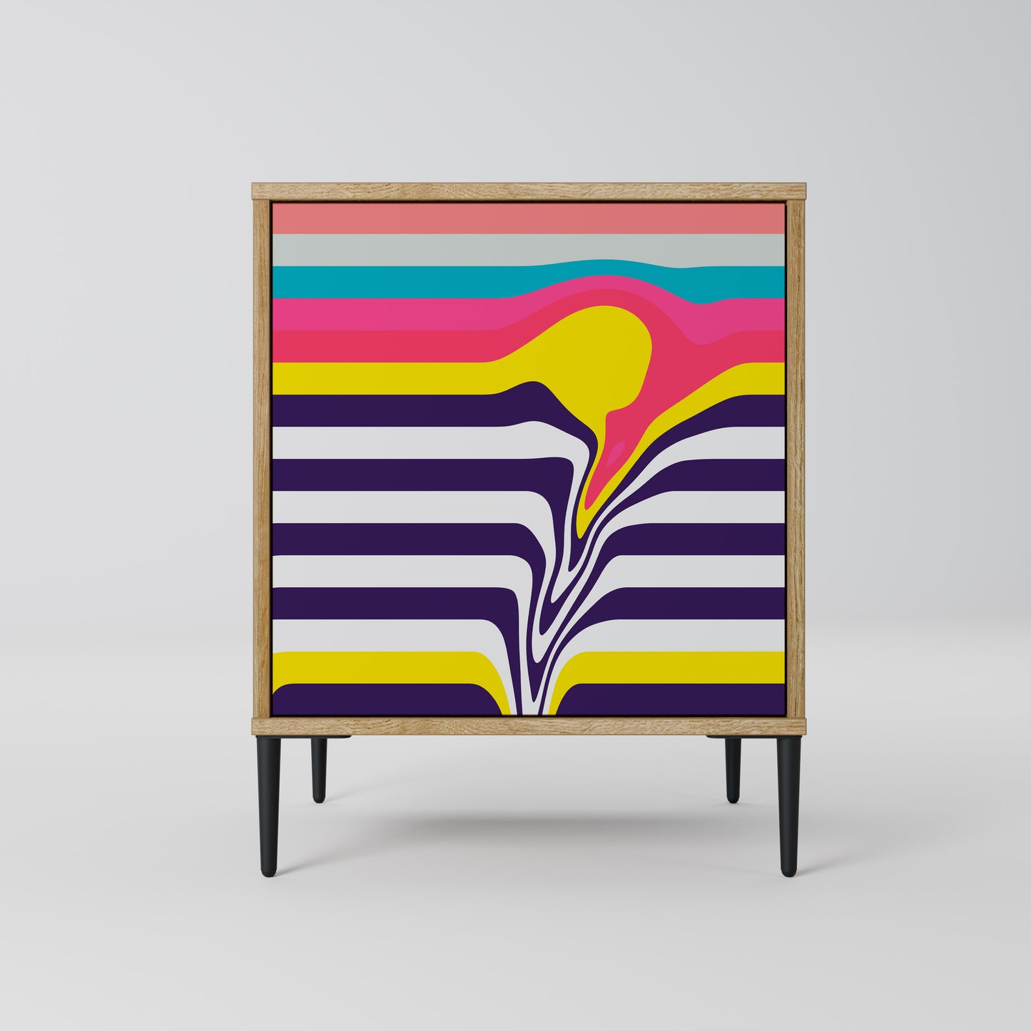 TONE COLLAPSE Madia a 1 anta effetto rovere