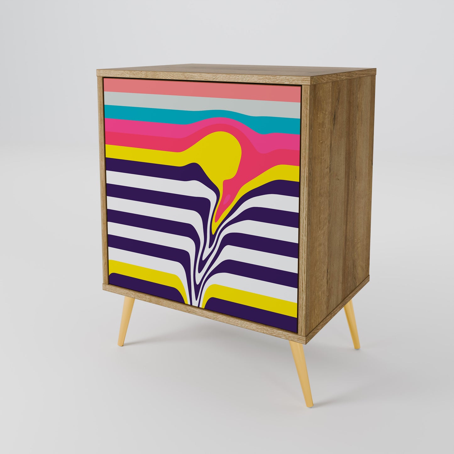 TONE COLLAPSE Madia a 1 anta effetto rovere