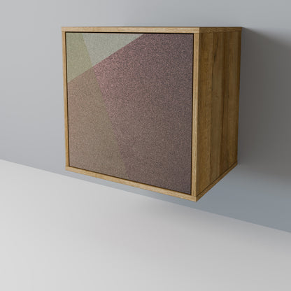 Credenza BEIGE GEOMETRY a 1 anta effetto rovere