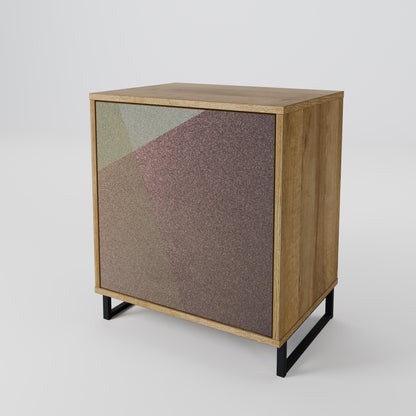 Credenza BEIGE GEOMETRY a 1 anta effetto rovere