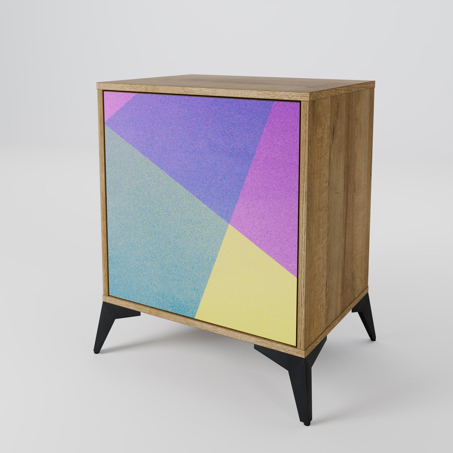 BRIGHT GEOMETRY 1-Door Sideboard in Oak Effect