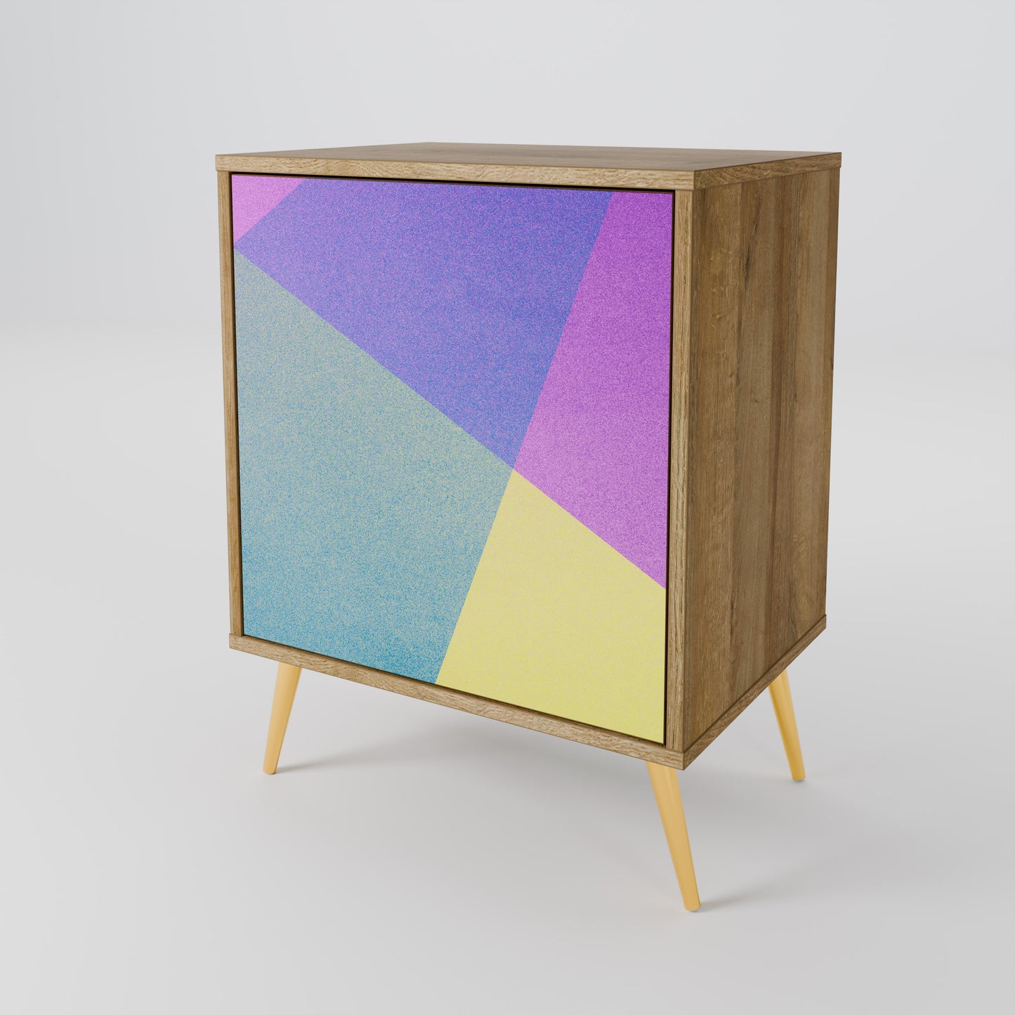 BRIGHT GEOMETRY 1-Door Sideboard in Oak Effect