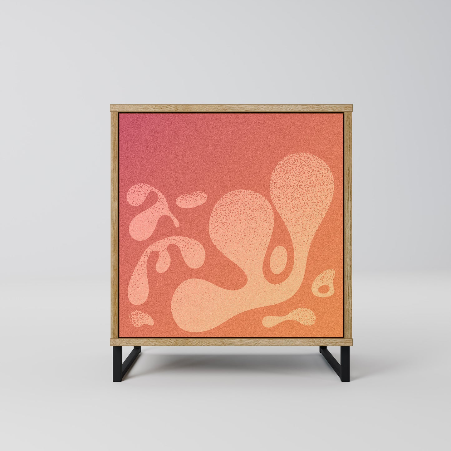 Credenza IRREGULAR PINK a 1 anta effetto rovere