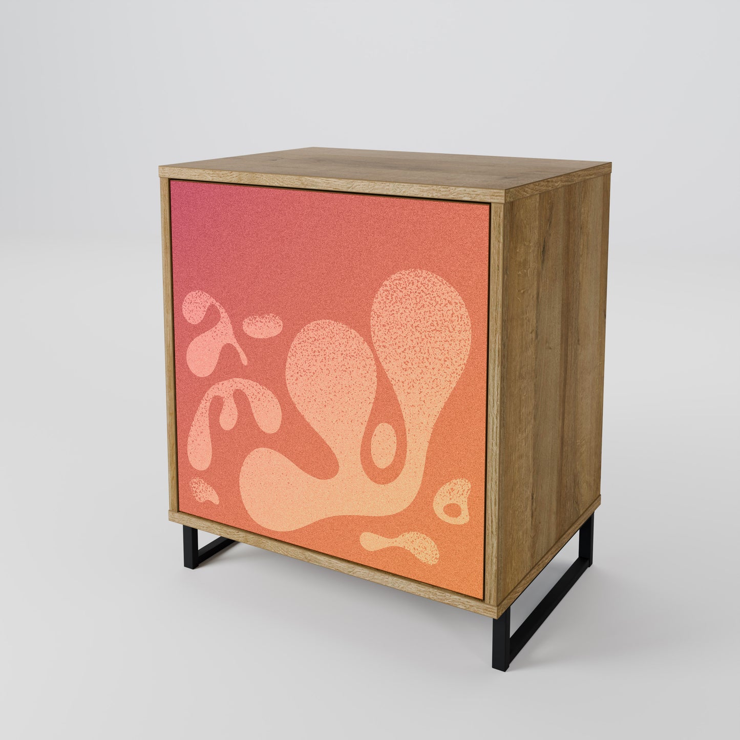 Credenza IRREGULAR PINK a 1 anta effetto rovere