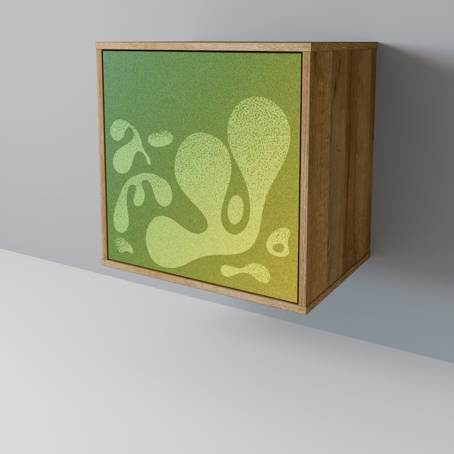 Credenza IRREGULAR BLUE a 1 anta effetto rovere