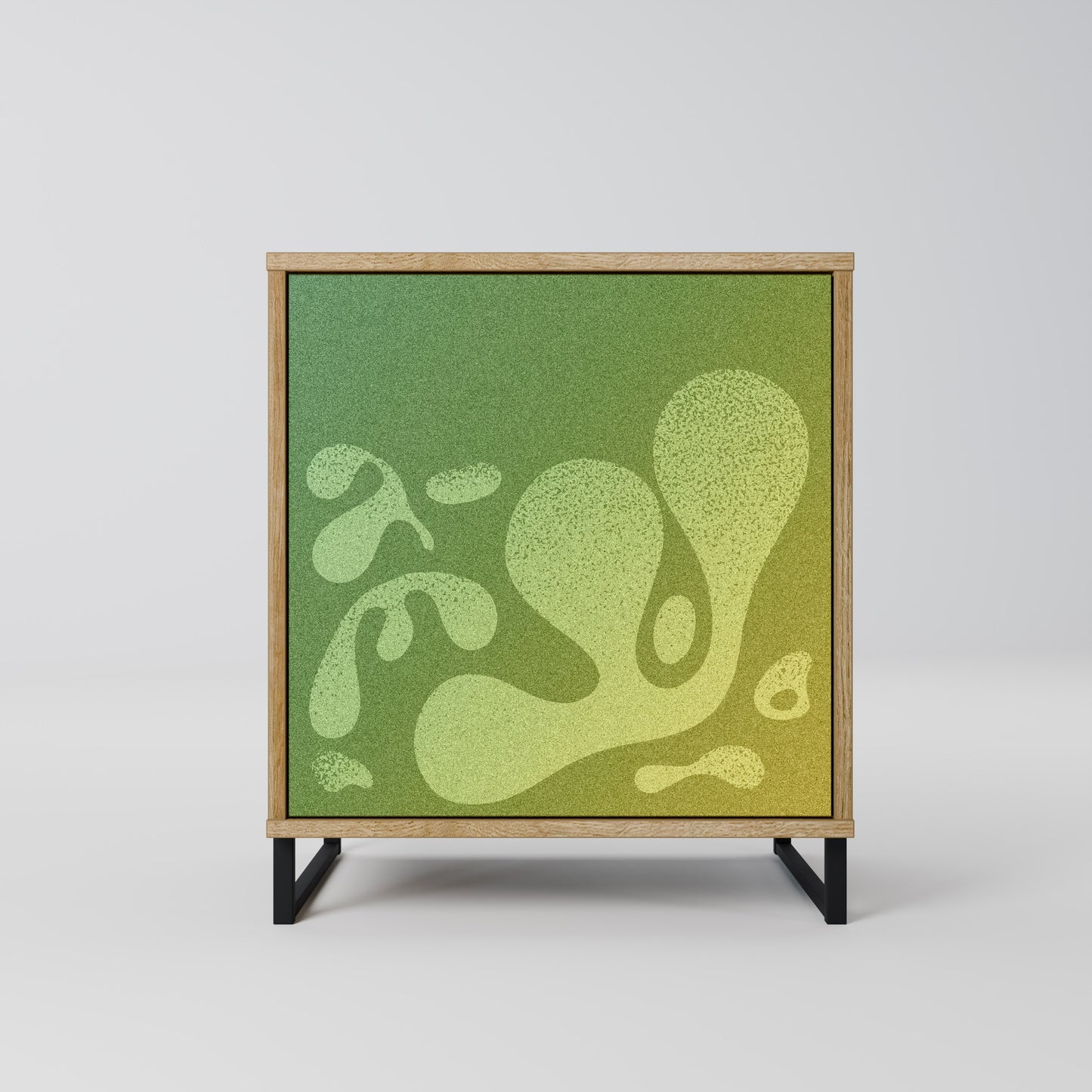 Credenza IRREGULAR BLUE a 1 anta effetto rovere