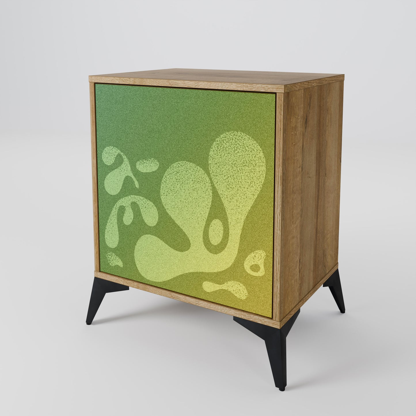 Credenza IRREGULAR BLUE a 1 anta effetto rovere