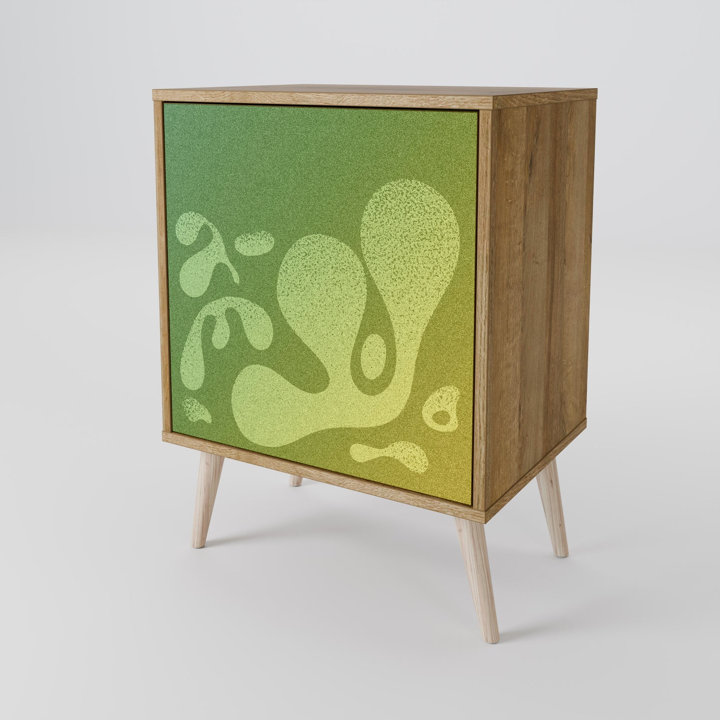 Credenza IRREGULAR BLUE a 1 anta effetto rovere