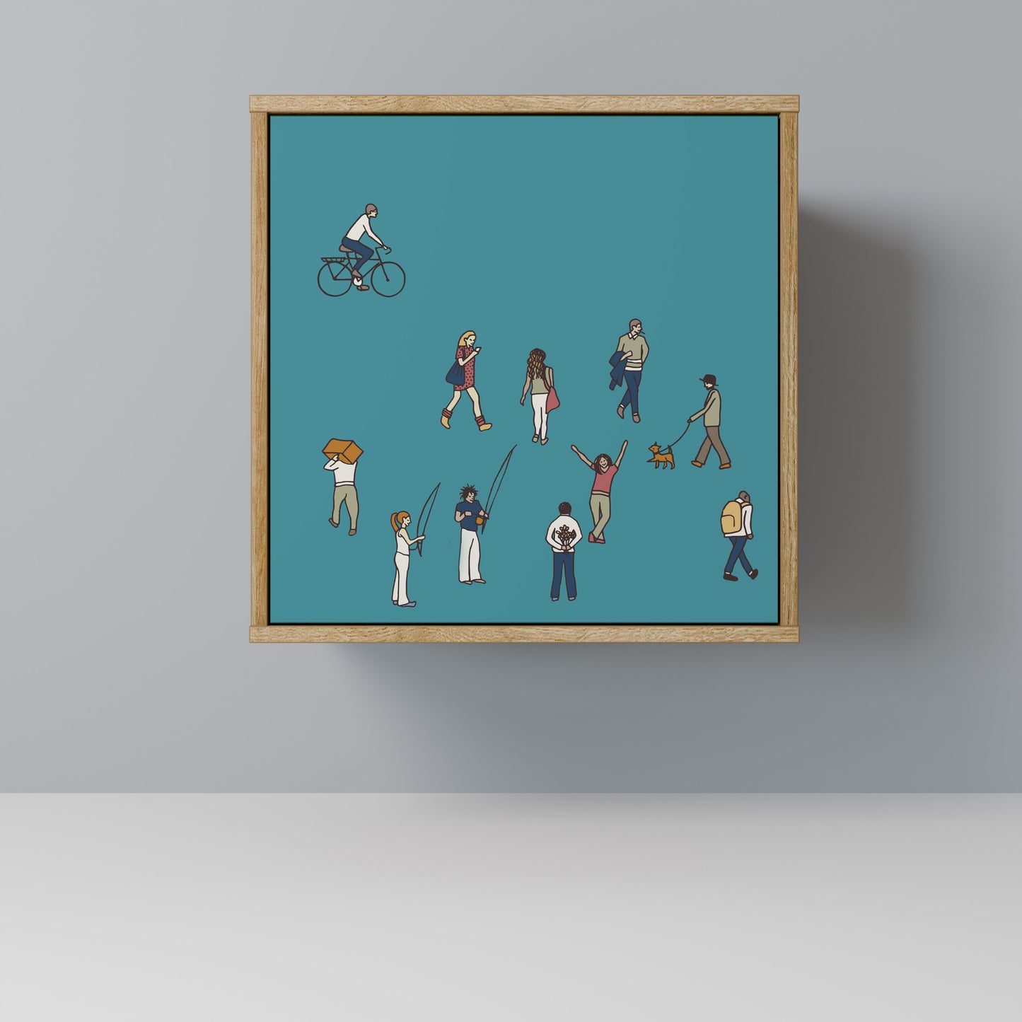 Credenza COLLECTIVE STREAM a 1 anta effetto rovere