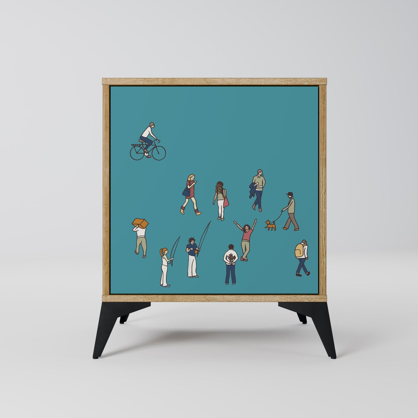 Credenza COLLECTIVE STREAM a 1 anta effetto rovere