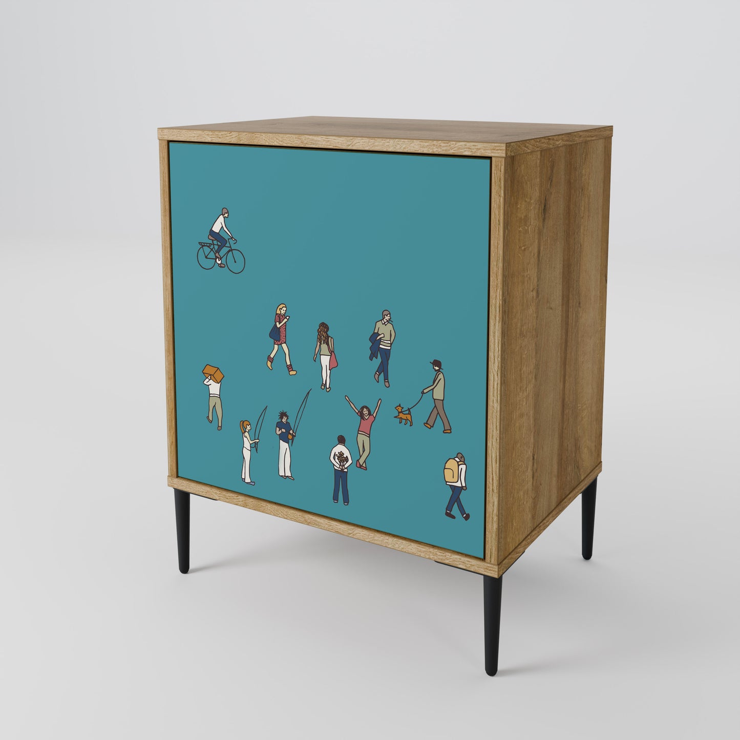 Credenza COLLECTIVE STREAM a 1 anta effetto rovere