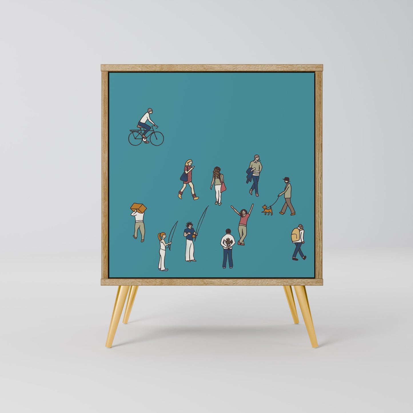 Credenza COLLECTIVE STREAM a 1 anta effetto rovere