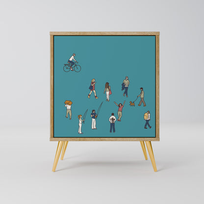 Credenza COLLECTIVE STREAM a 1 anta effetto rovere