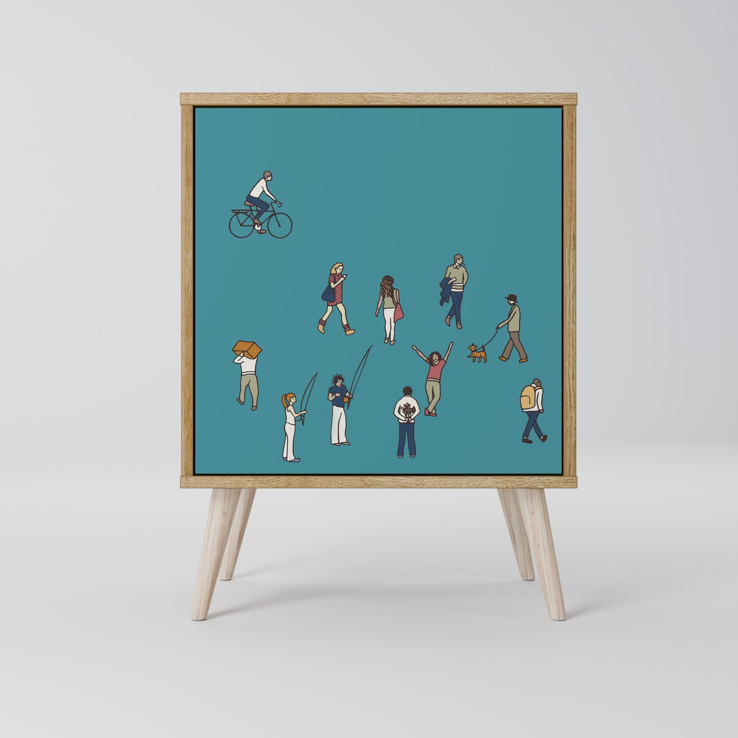 Credenza COLLECTIVE STREAM a 1 anta effetto rovere