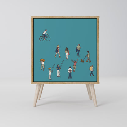 Credenza COLLECTIVE STREAM a 1 anta effetto rovere