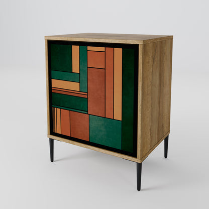 Credenza EARTHY FIGURES a 1 anta effetto rovere