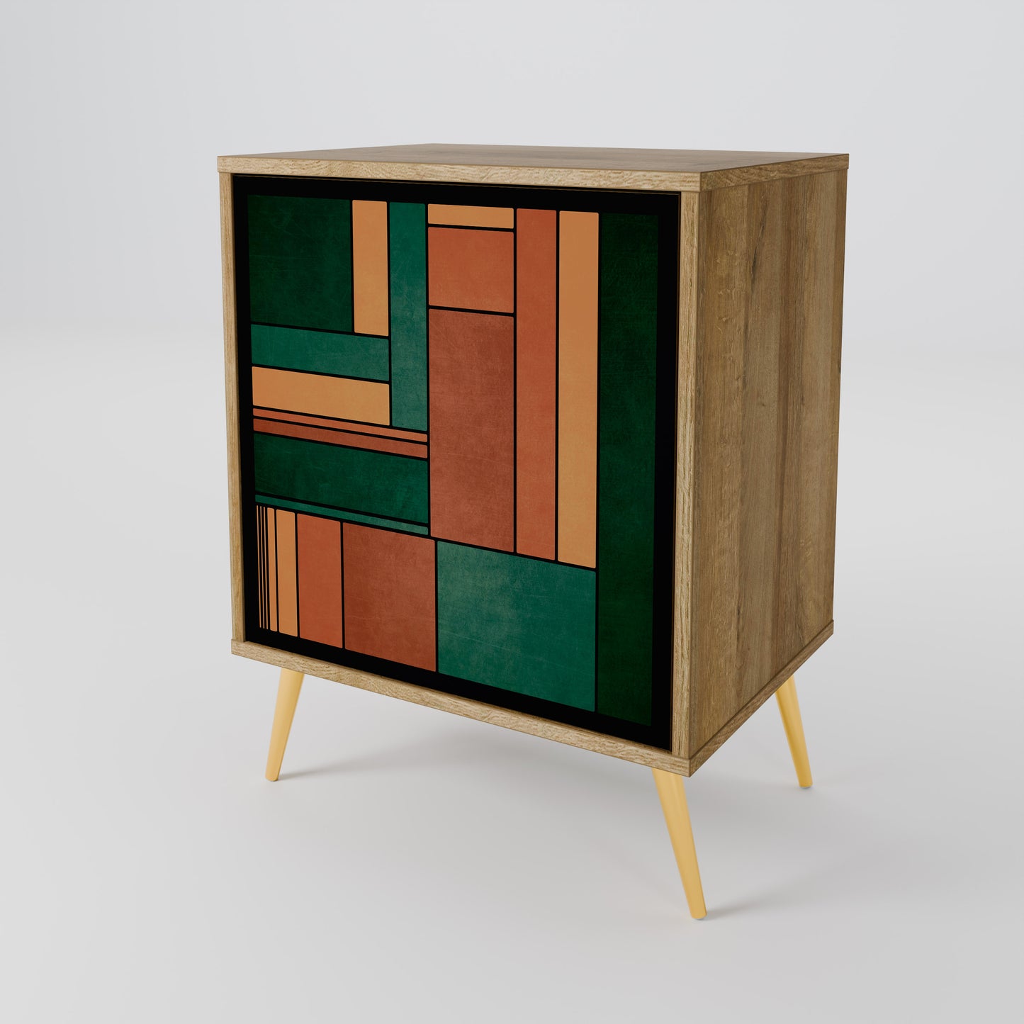 Credenza EARTHY FIGURES a 1 anta effetto rovere