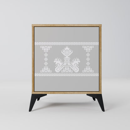 Credenza THAI GRAY a 1 anta effetto rovere